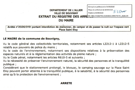 Arrêté portant sur interdiction de stationner…
