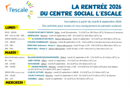 Rentrée à l&rsquo;Escale