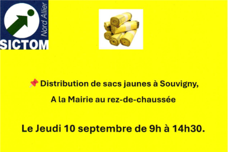 SICTOM distribution des sacs jaunes