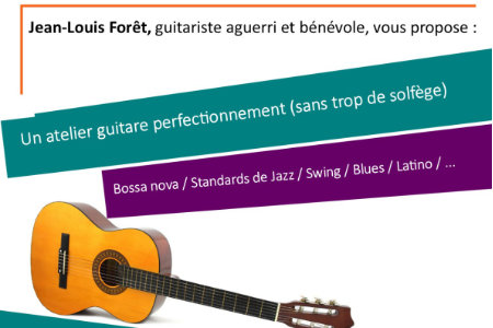 Atelier guitare, les mercredis soirs de 19h30 à 20h30
